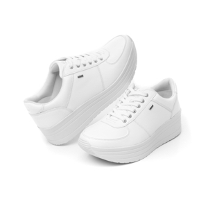 Sneaker De Plataforma Flexi para Mujer con Suela Gruesa Estilo 101001 Blanco