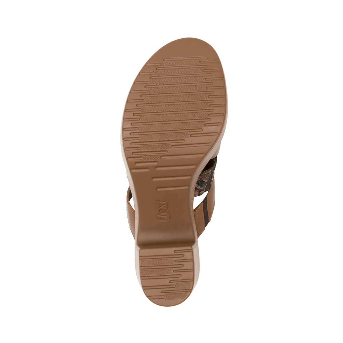 Sandalia Con Tacón Flexi para Mujer Estilo 102911 Café