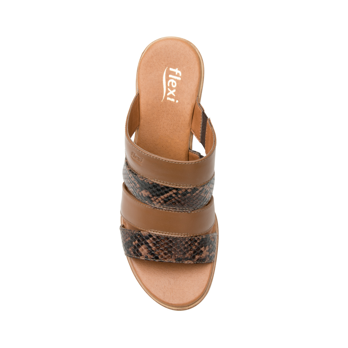 Sandalia Con Tacón Flexi para Mujer Estilo 102911 Café