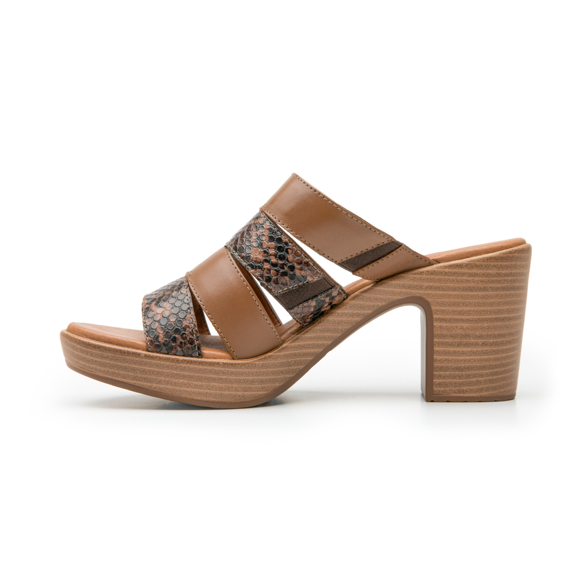 Sandalia Con Tacón Flexi para Mujer Estilo 102911 Café