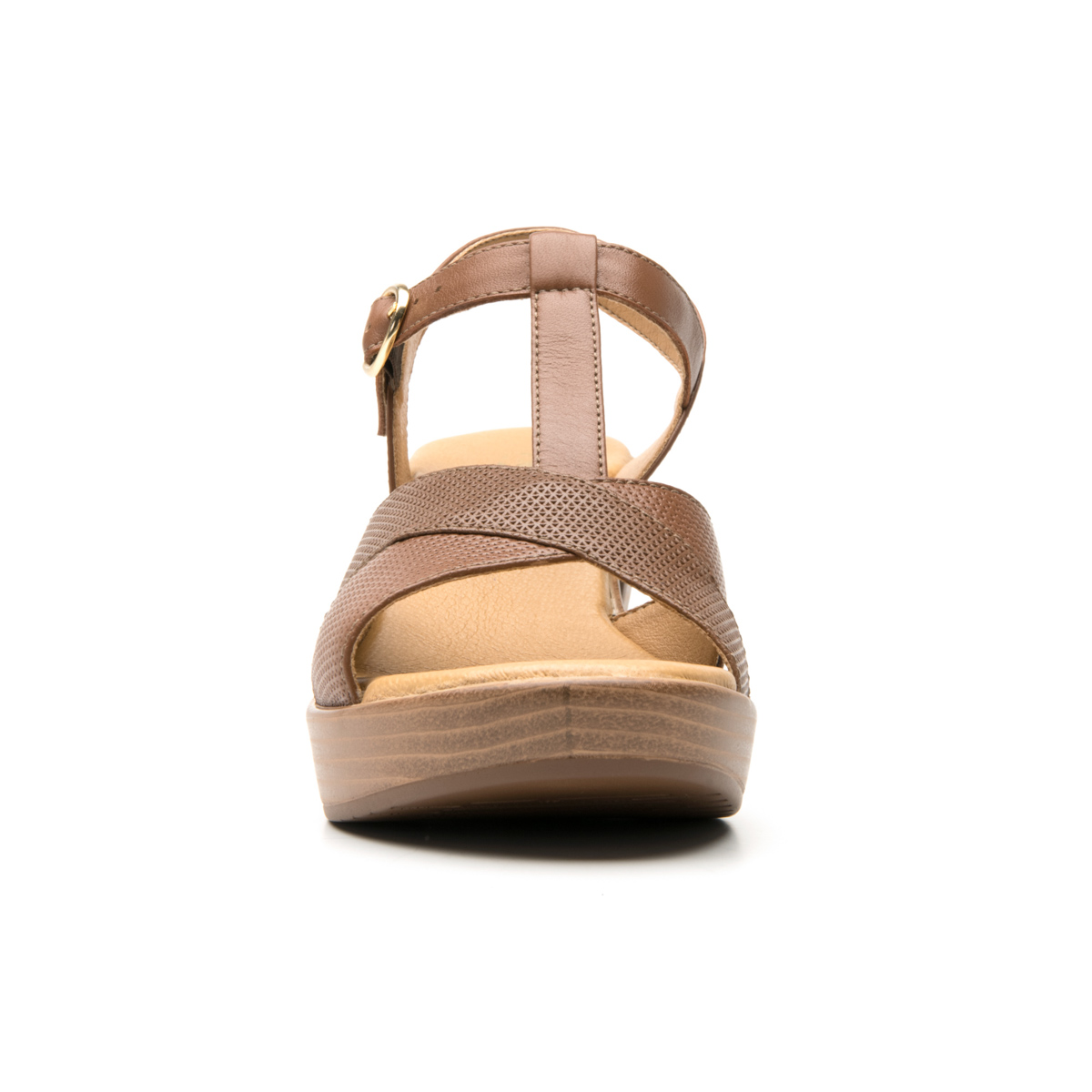 Sandalia Con Tacón Flexi para Mujer Estilo 102912 Tan