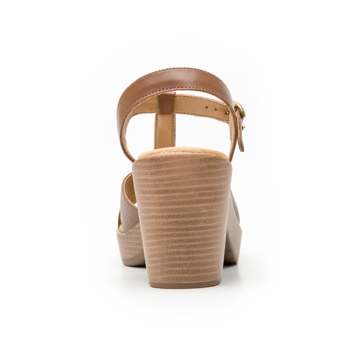 Sandalia Con Tacón Flexi para Mujer Estilo 102912 Tan