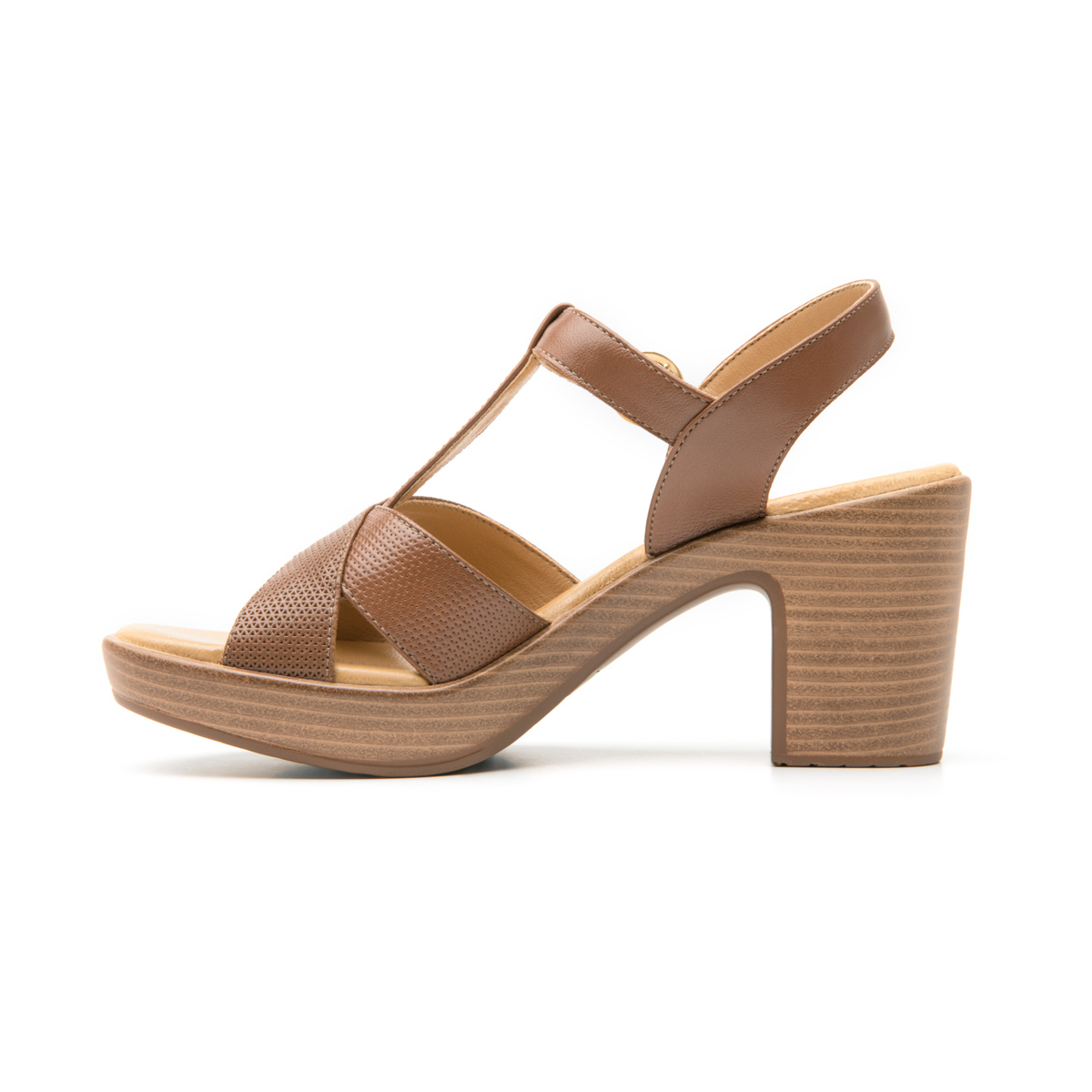 Sandalia Con Tacón Flexi para Mujer Estilo 102912 Tan