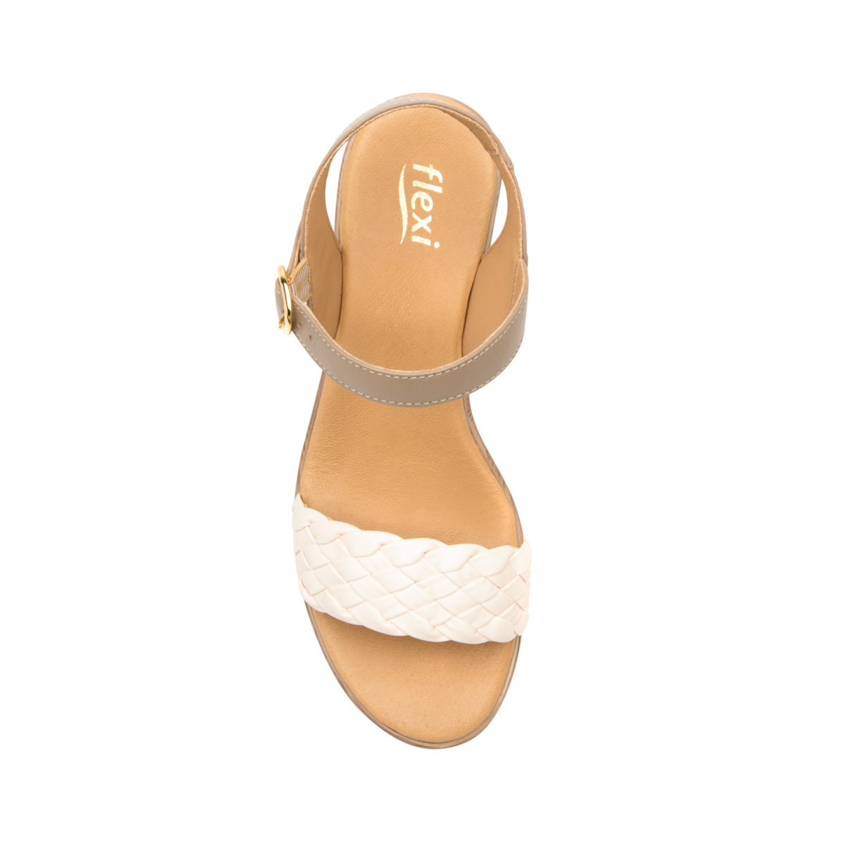 Sandalia Con Tacón Flexi para Mujer Estilo 102914 Beige