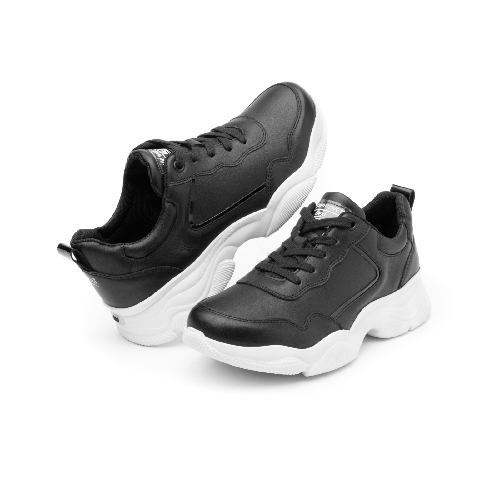 Sneaker Casual Sport Flexi with Extra Lightweight Women's Flowtek Sole - 103401 Style Black