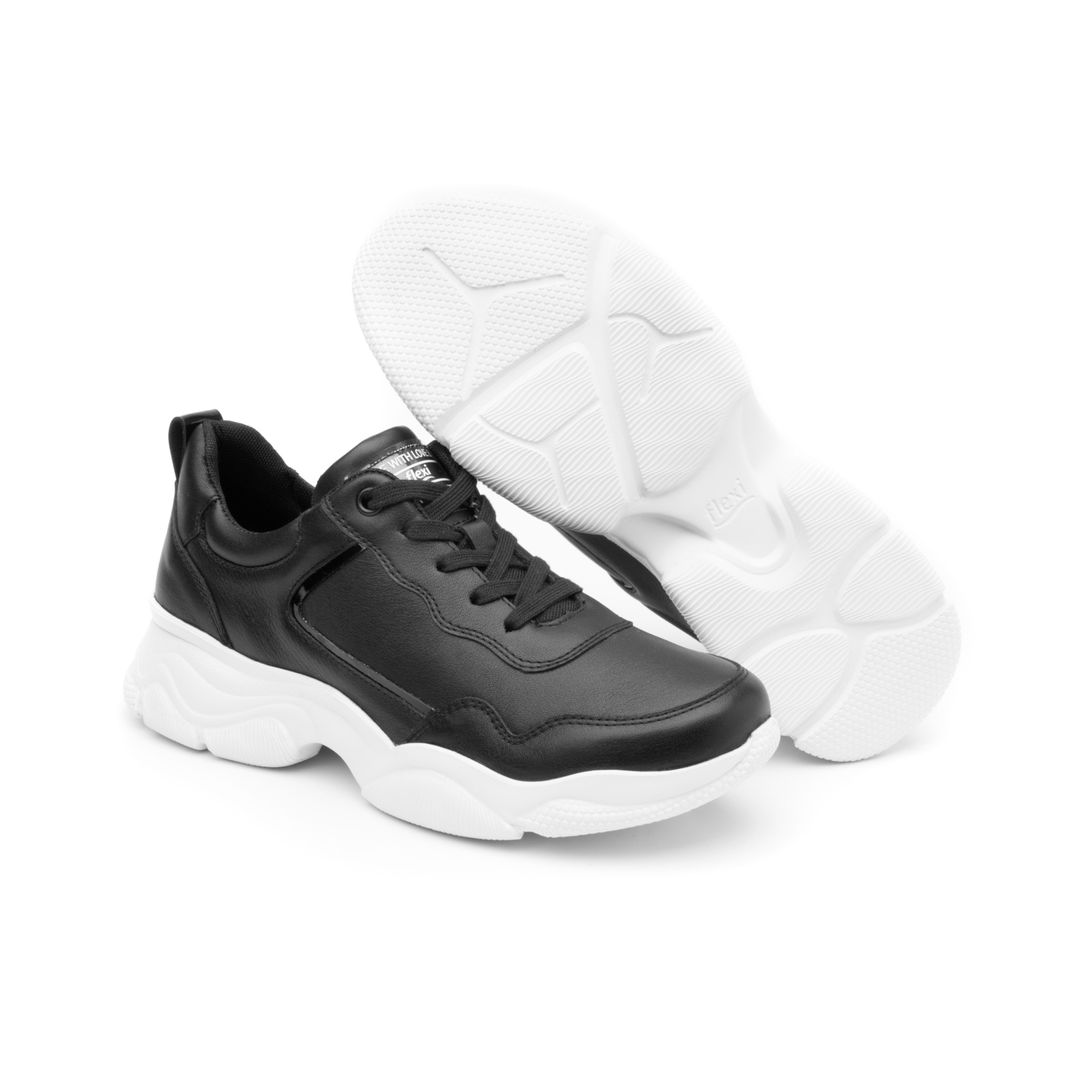 Sneaker Casual Sport Flexi with Extra Lightweight Women's Flowtek Sole - 103401 Style Black