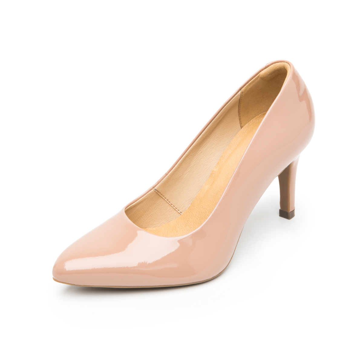 Women's Leather Dress Heels Style 104505 Nude