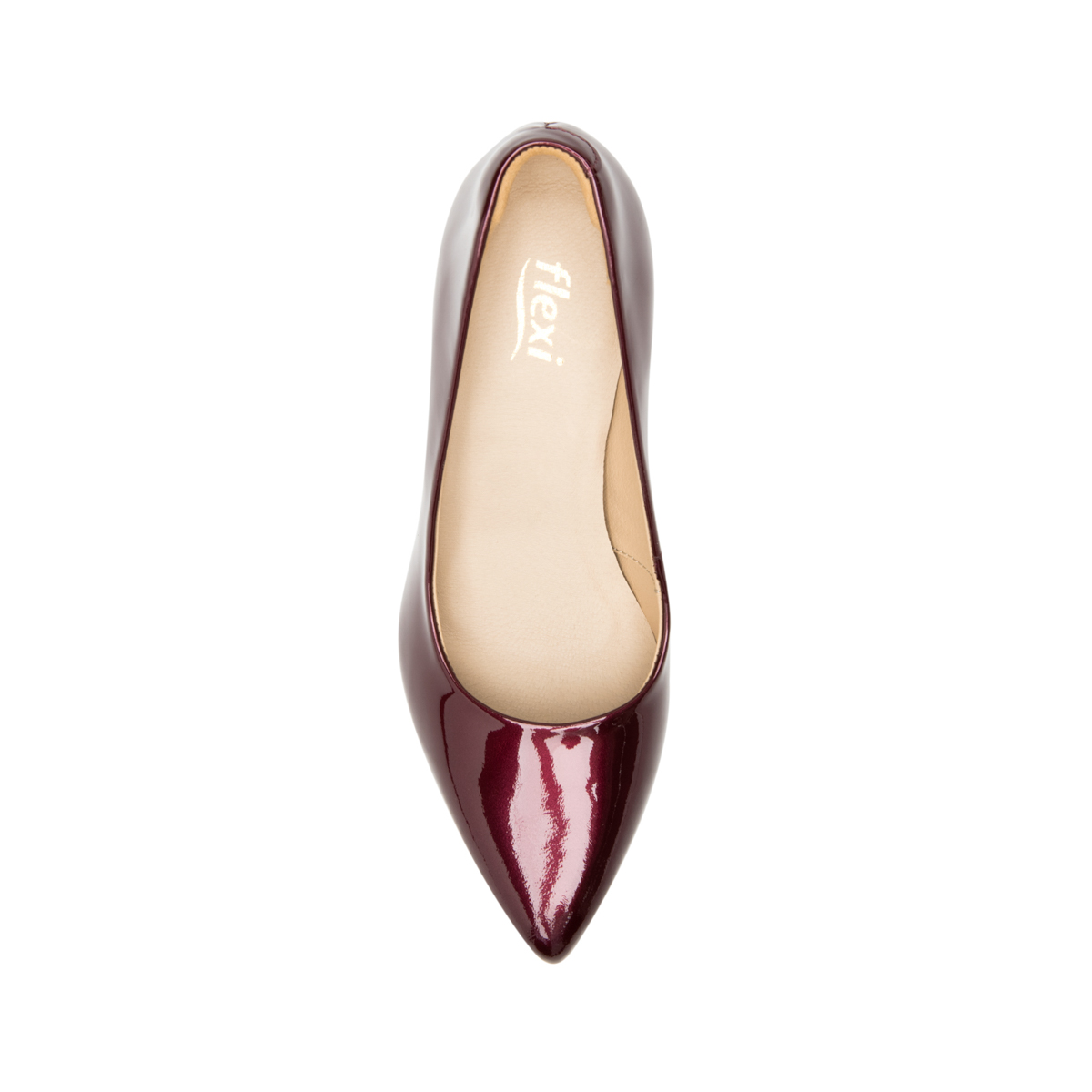 Zapatilla Puntal Charol Flexi para Mujer con Plantilla Transpirable Estilo 104505 Vino