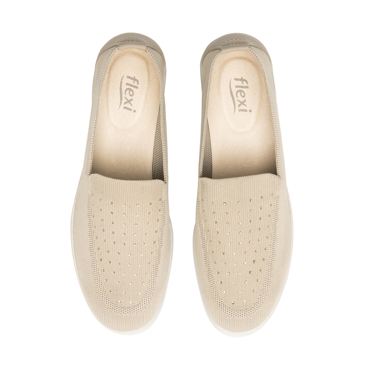 Women's Slip-On Shoe with Extra Lightweight Sole Style 104817 Beige