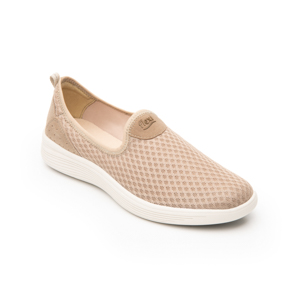 Women's Flexi Mesh Slip On with Extra Lightweight Style 104901 Beige Sole
