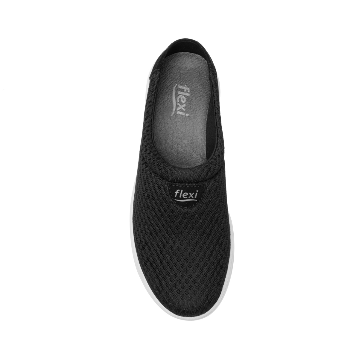 Slip On De Malla Flexi para Mujer con Flowtek Estilo 104902 Negro