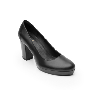 105801 Women's Flexi Platform Wide Heel Shoe Black
