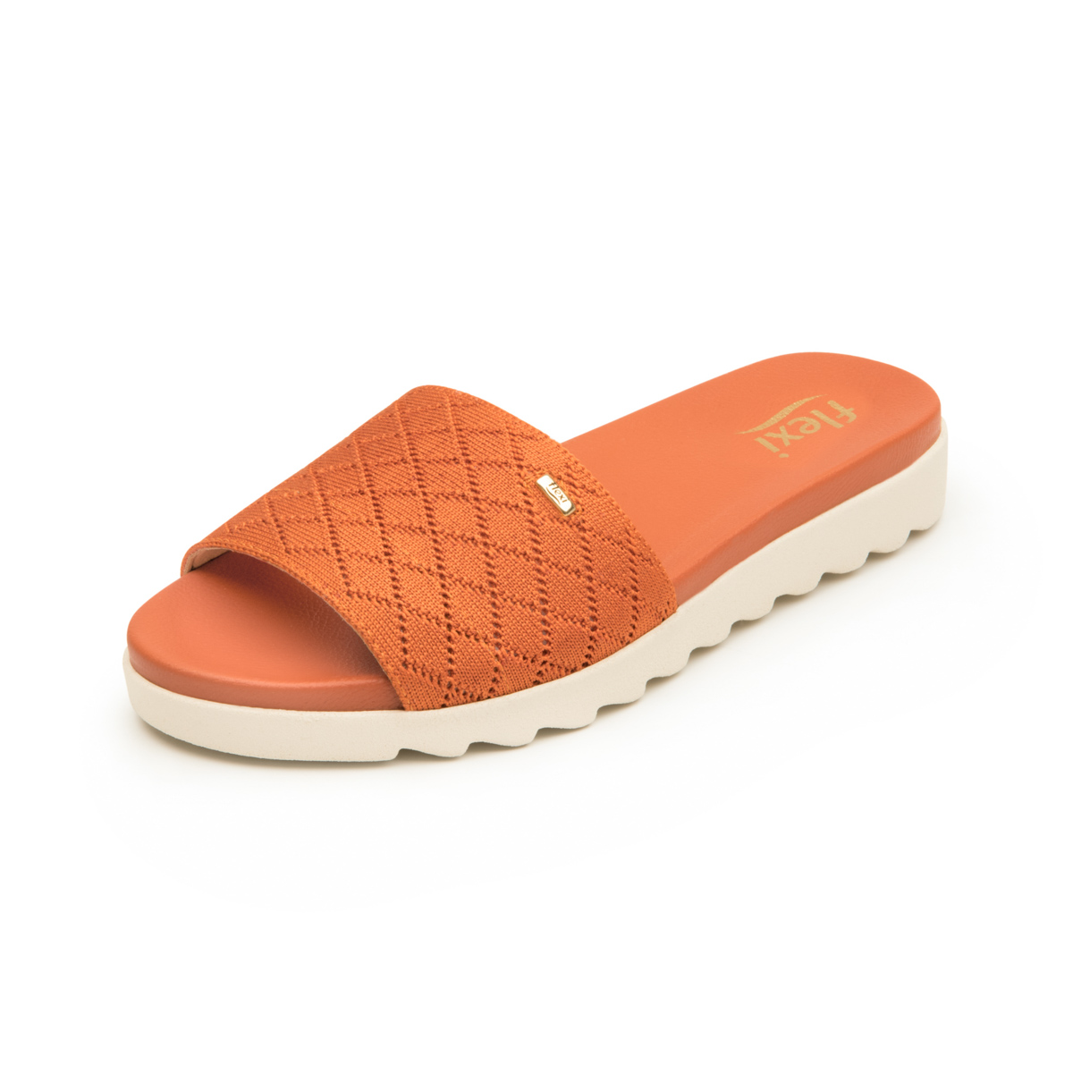 Sandalia Casual Flexi para Mujer con Plantilla Confortable Estilo 107101 Naranja