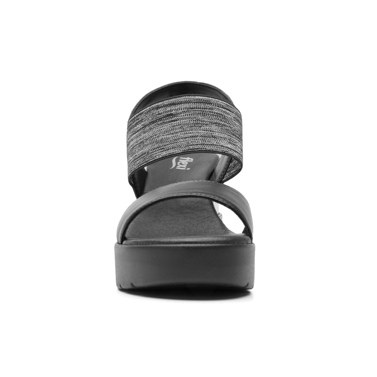 Sandalia Con Plataforma Flexi para Mujer con Autoajuste Estilo 107305 Negro