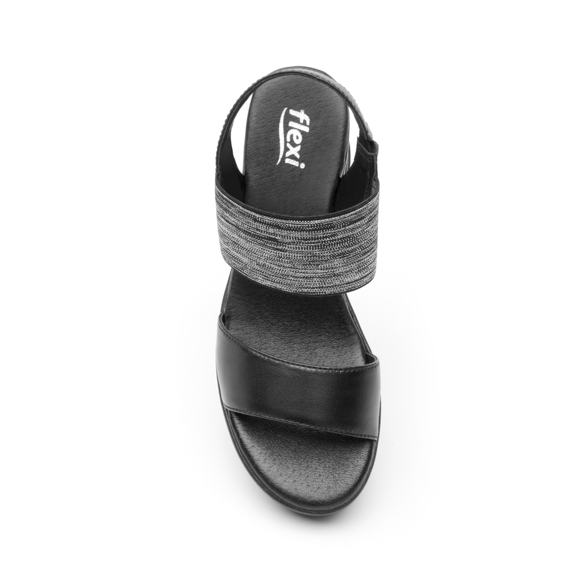 Sandalia Con Plataforma Flexi para Mujer con Autoajuste Estilo 107305 Negro