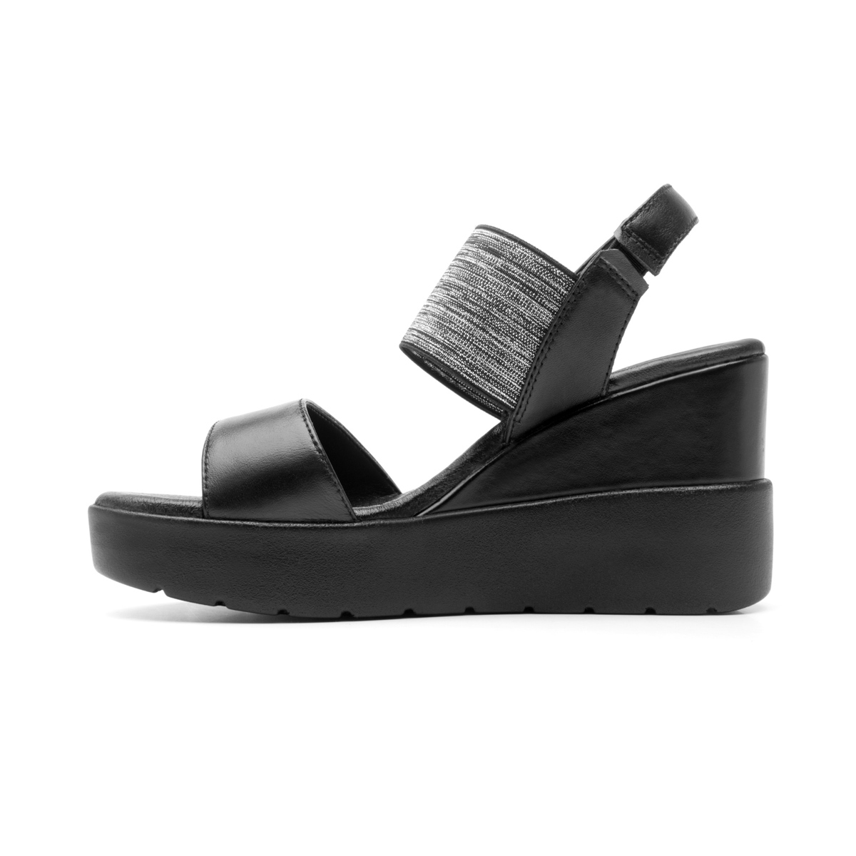 Sandalia Con Plataforma Flexi para Mujer con Autoajuste Estilo 107305 Negro