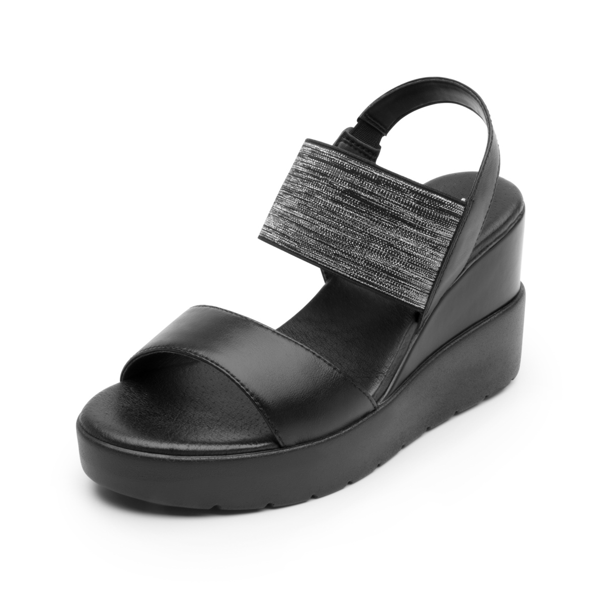 Sandalia Con Plataforma Flexi para Mujer con Autoajuste Estilo 107305 Negro