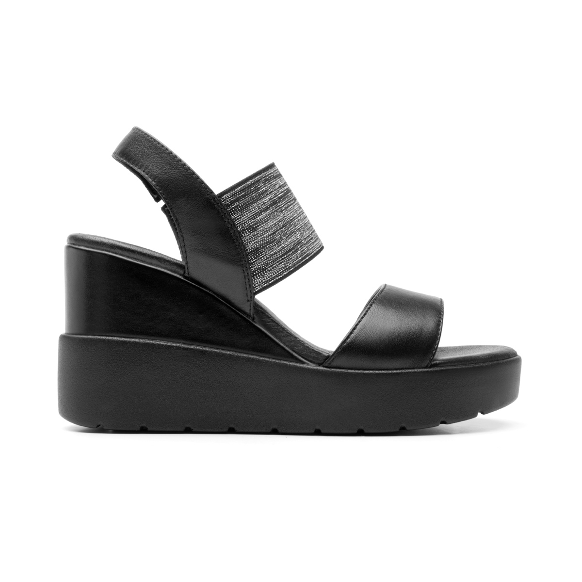 Sandalia Con Plataforma Flexi para Mujer con Autoajuste Estilo 107305 Negro