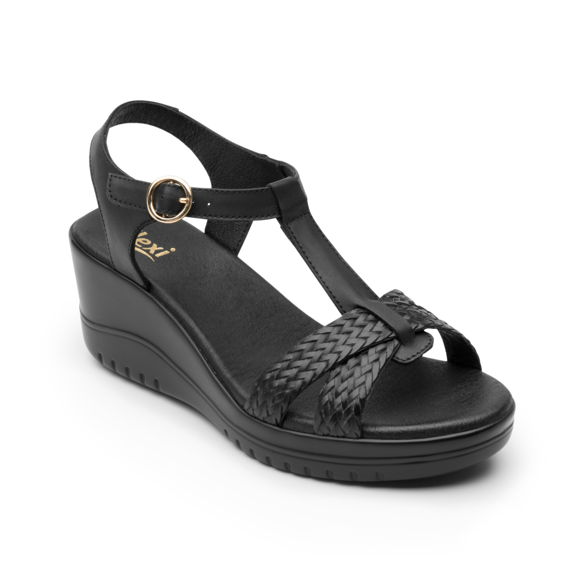 Sandalia Con Plataforma Flexi para Mujer Estilo 113307 Negro