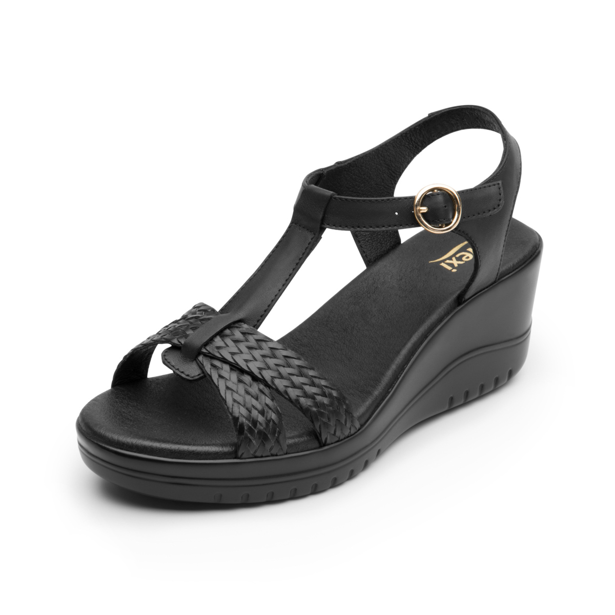 Sandalia Con Plataforma Flexi para Mujer Estilo 113307 Negro