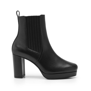 Women's Leather Bootie with Internal Zipper Style 118909 Black