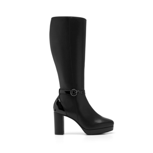 Women's Leather Boot with Internal Zipper Style 118911 Black