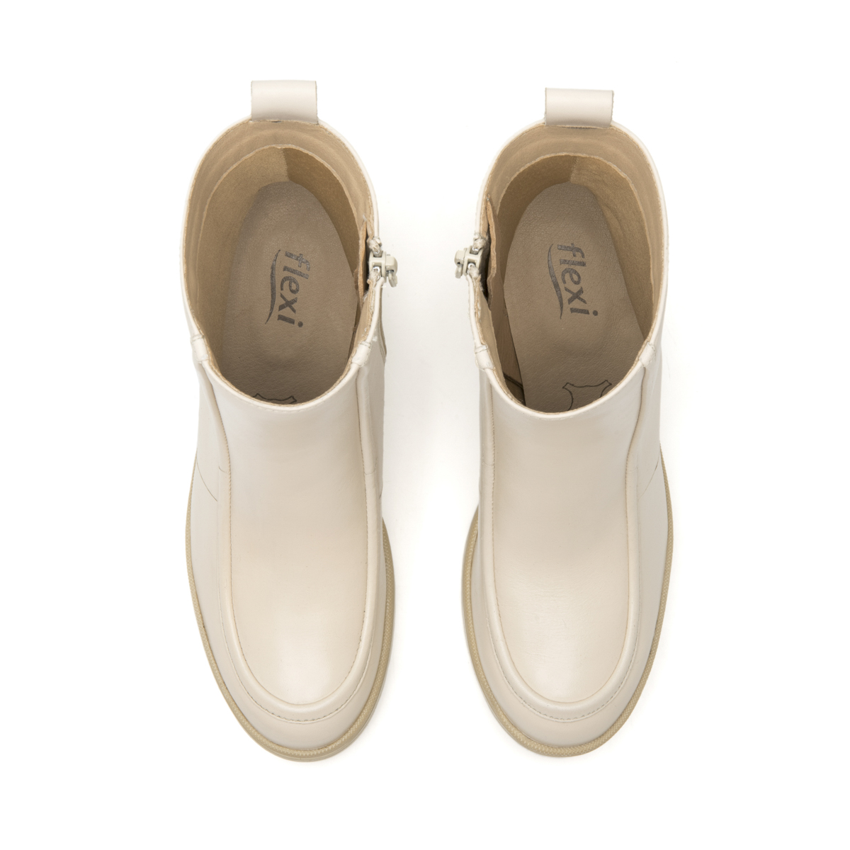 Bota Semivestir Flexi para Mujer con Cierre Interno Estilo 119606 Beige