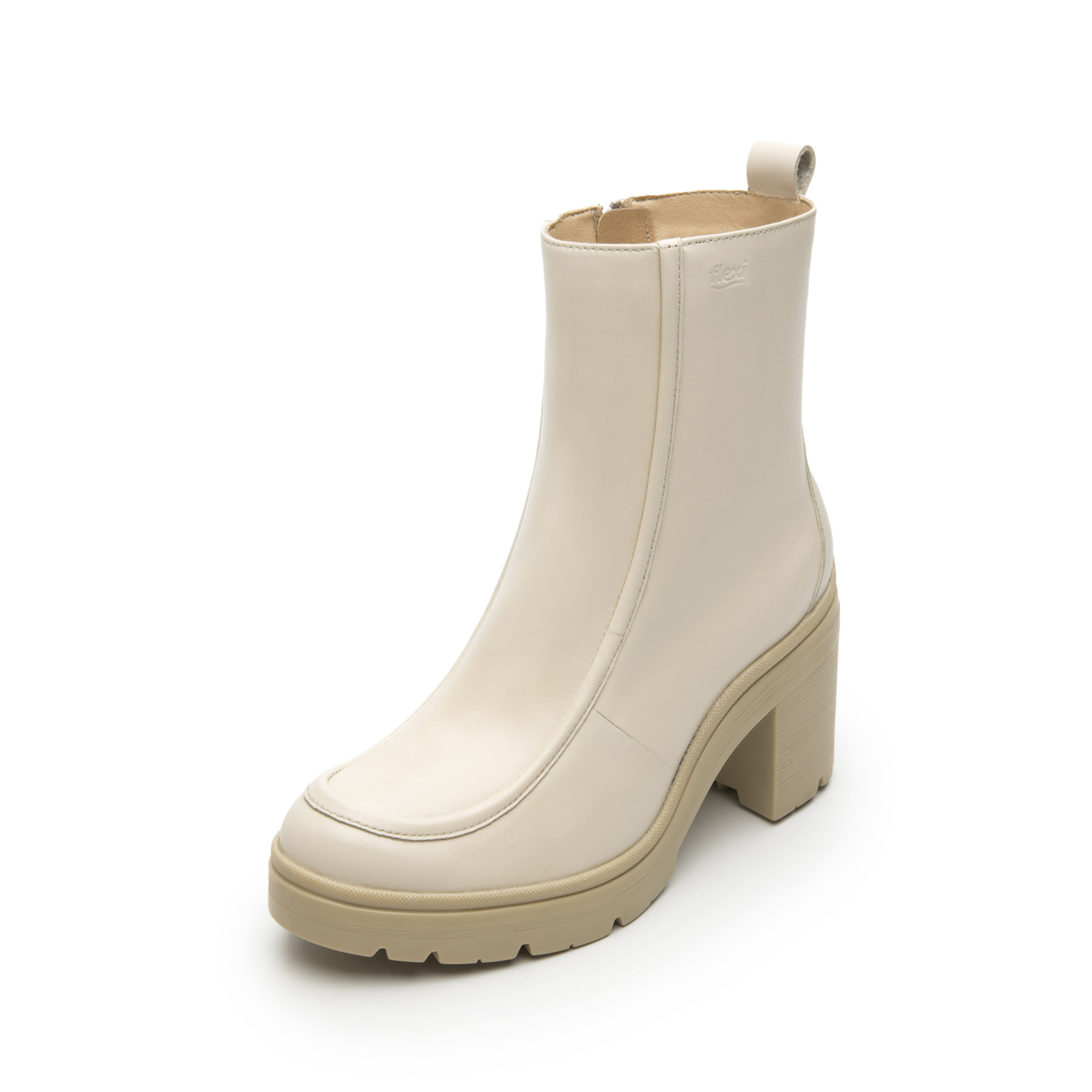 Bota Semivestir Flexi para Mujer con Cierre Interno Estilo 119606 Beige