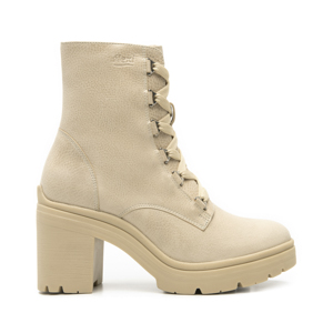 Women's Leather Military Boot Style 119607 Beige