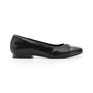 Women's Leather Ballet Flat with Comfort Pad Style 119903 Black
