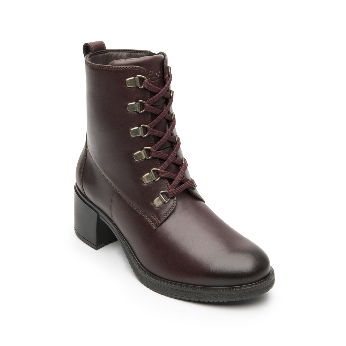Bota Militar Flexi para Mujer con Cierre Interno Estilo 120504 Vino
