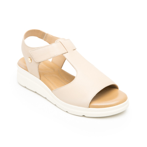 Women's Sandal with Cushioned Insole Style 124202 Beige