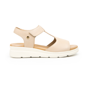 Women's Sandal with Cushioned Insole Style 124202 Beige