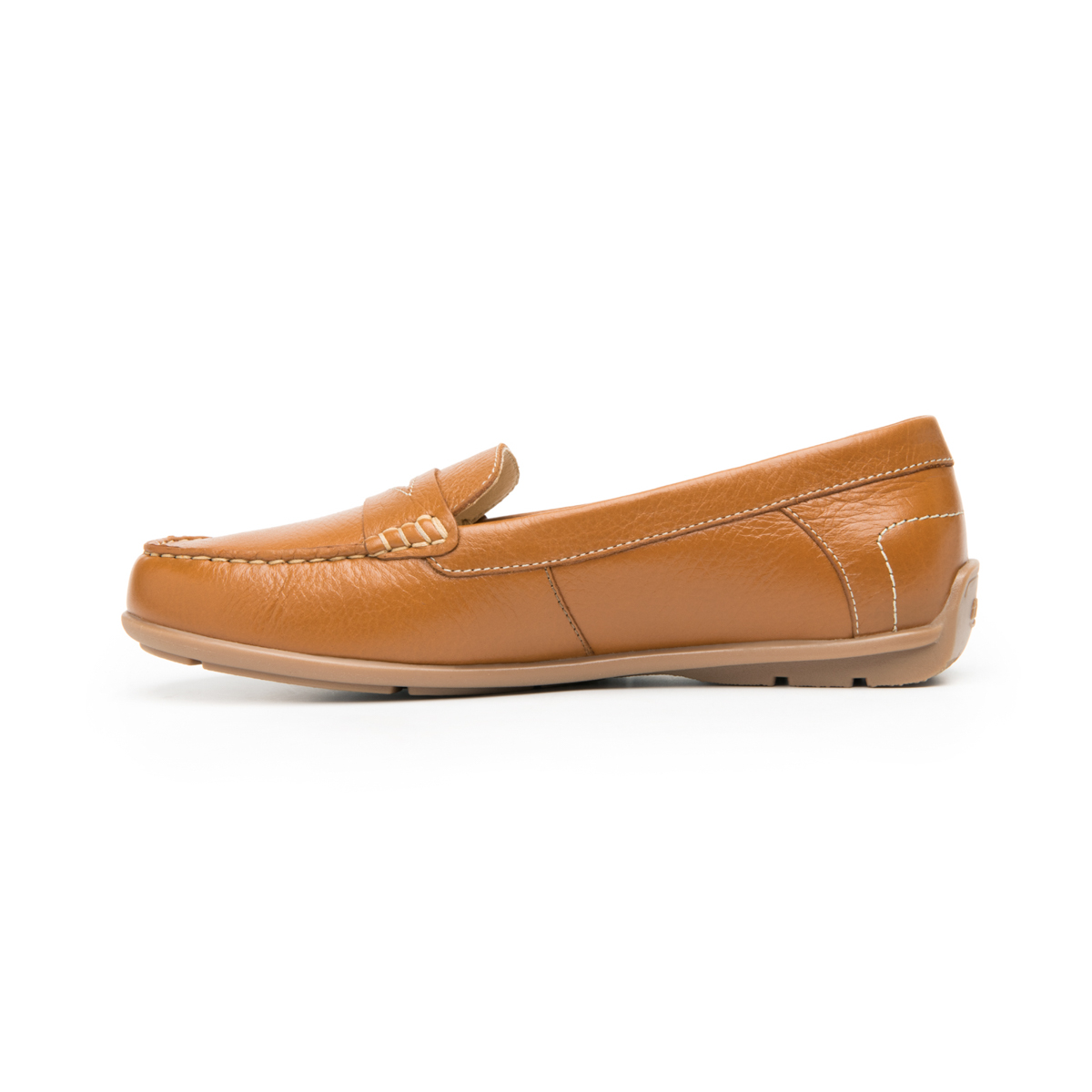 Mocasín Con Antifaz Flexi para Mujer con Acabado Tamporeado Estilo 124301 Tan