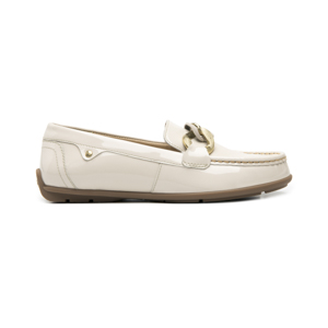 Women's Patent Leather Loafer Style 124304 Ivory