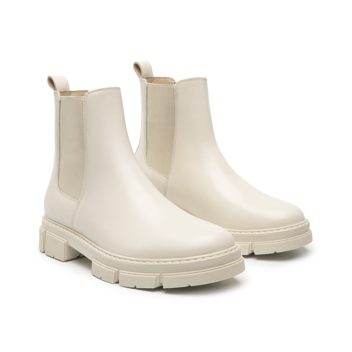 Women's Casual Leather Boot Style 124604 Beige