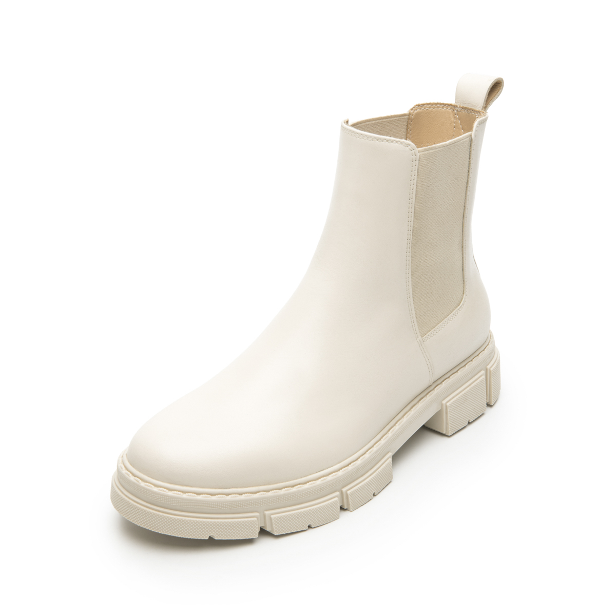 Women's Casual Leather Boot Style 124604 Beige