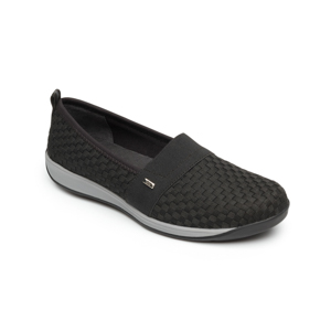 Women's Flexi Urban Flat with Woven Material - Style 28305 Black