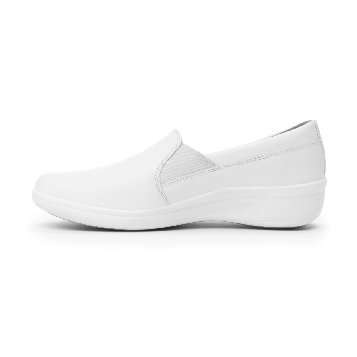 Mocasín De Servicio/Clínico Flexi para Mujer con Corte Repelente Al Agua Estilo 32608 Blanco
