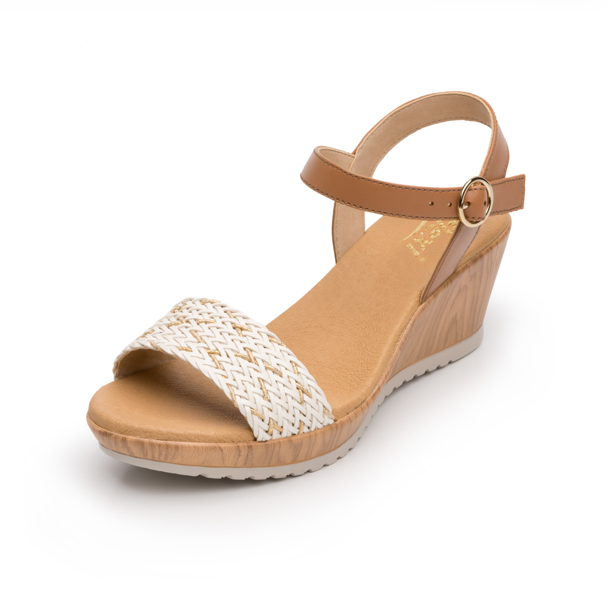 Women's Flexi Casual with Braided Strap Sandal - Style 34514 White