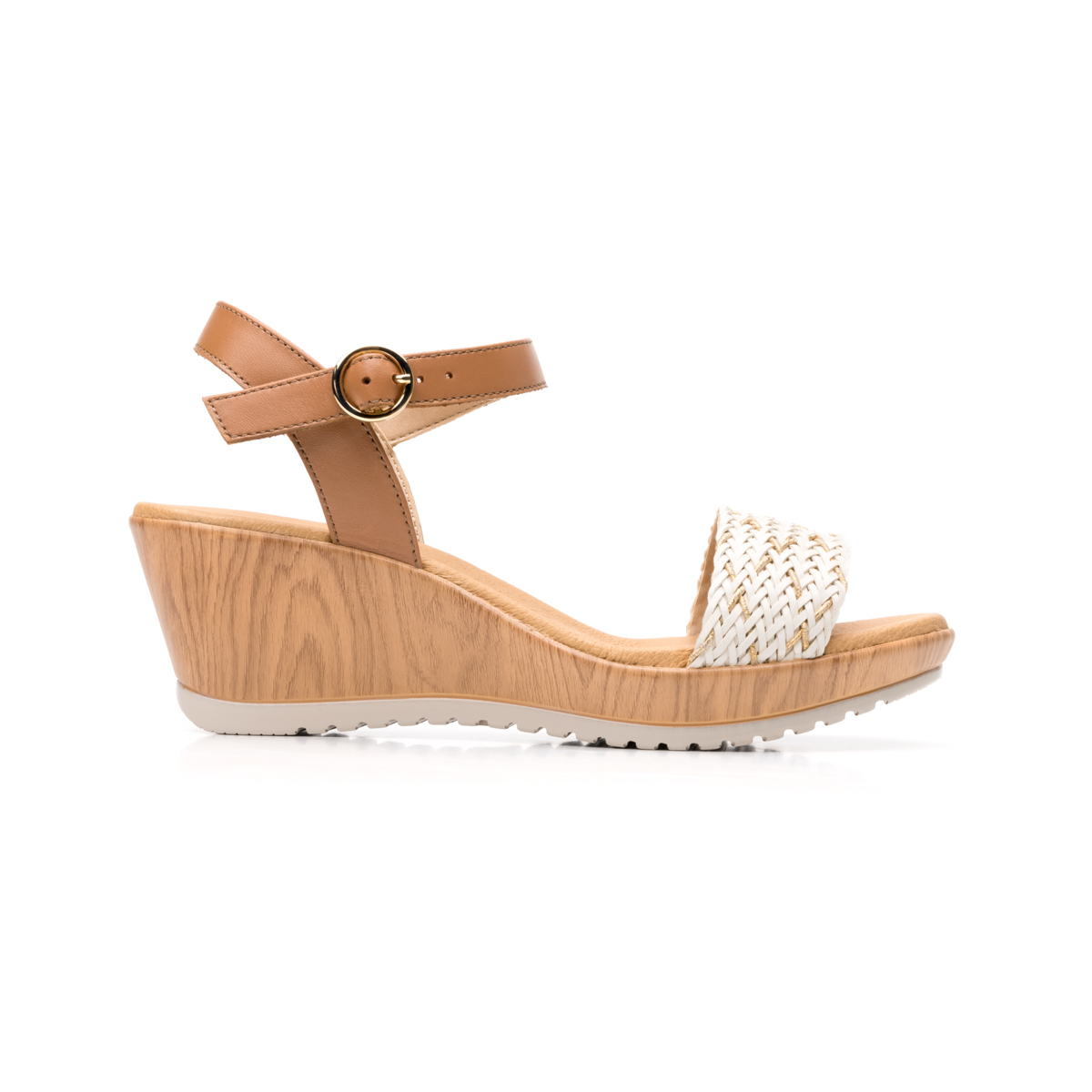 Women's Flexi Casual with Braided Strap Sandal - Style 34514 White