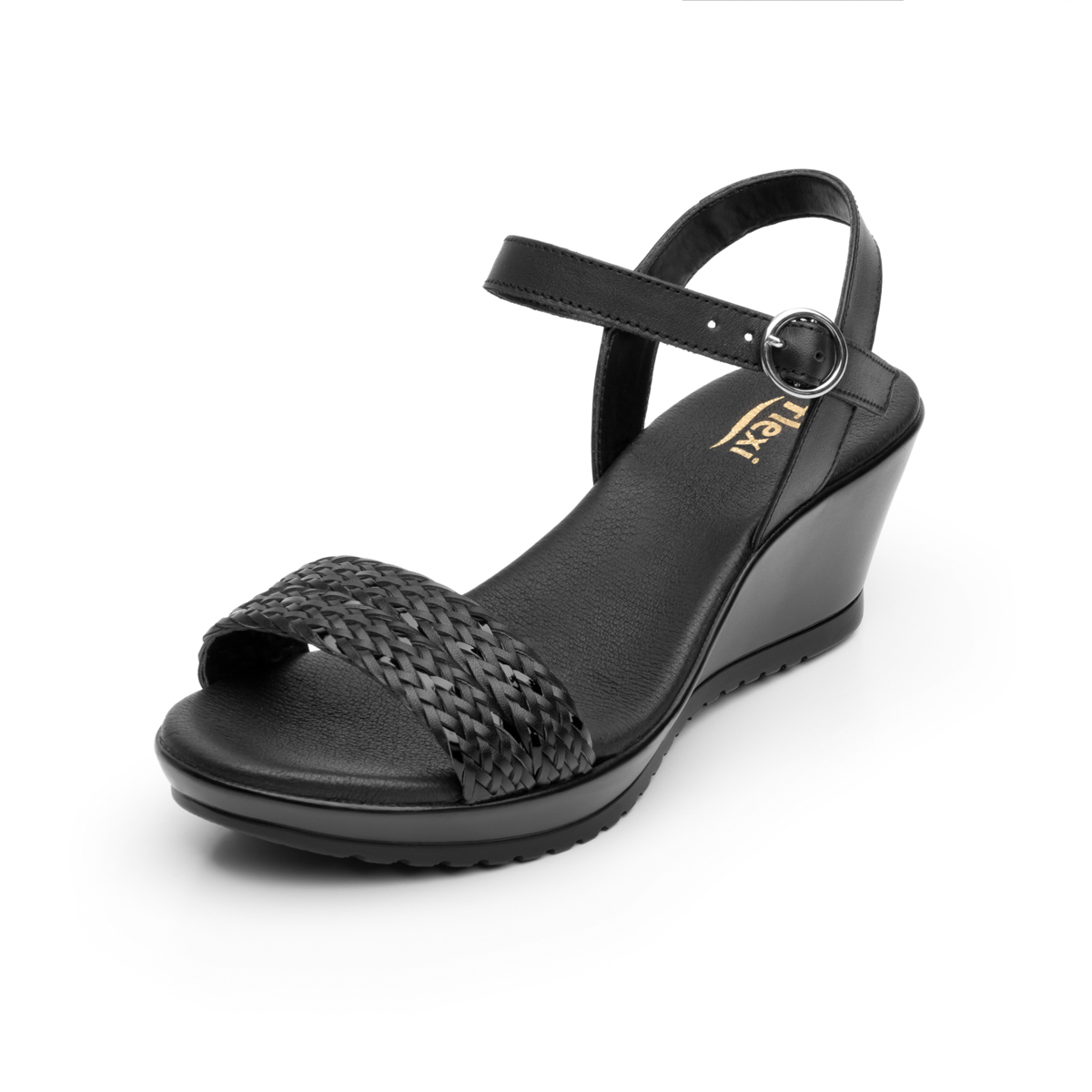 Women's Flexi Casual with Braided Strap Sandal - Style 34514 Black