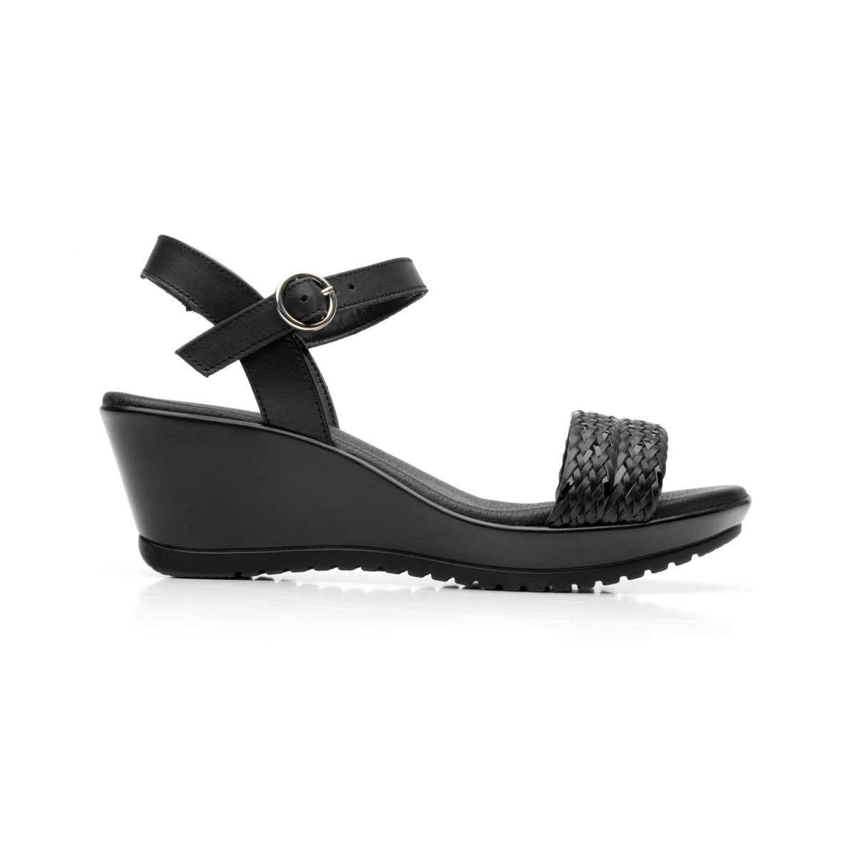 Women's Flexi Casual with Braided Strap Sandal - Style 34514 Black