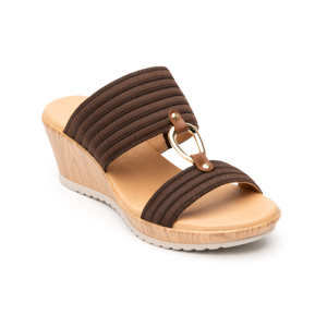 Sandalia Con Plataforma Y Herraje Flexi para Mujer Estilo 34518 Café Sandalia Con Plataforma Y Herraje Flexi para Mujer Estilo 34518 Café