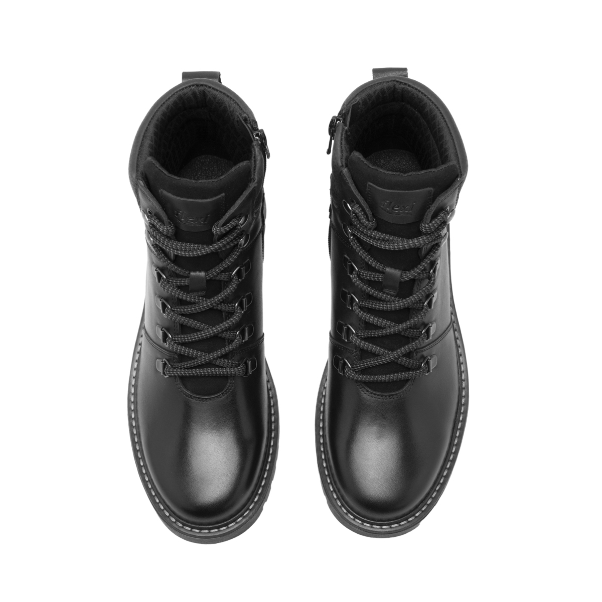 Women's Leather Bootie with Internal Zipper Style 37819 Black