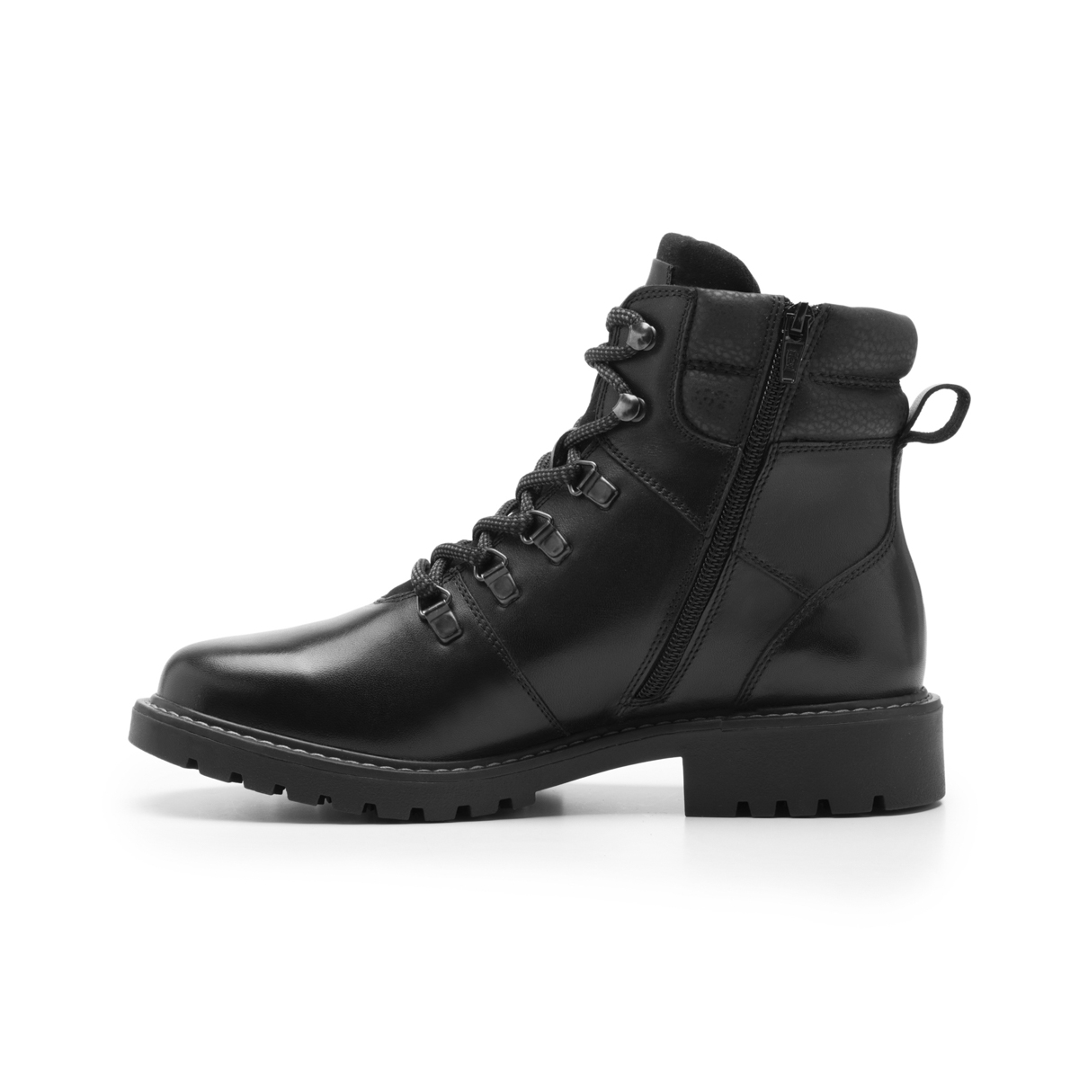 Women's Leather Bootie with Internal Zipper Style 37819 Black