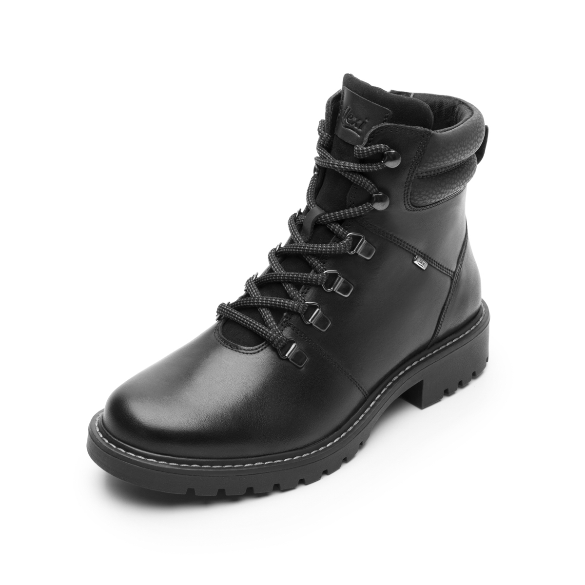 Women's Leather Bootie with Internal Zipper Style 37819 Black