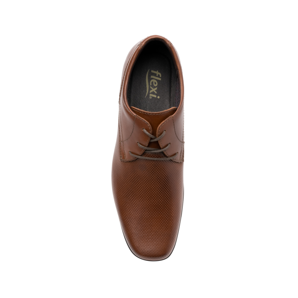 Zapato De Vestir Para Oficina Flexi De Piel Micro Perforada Para Hombre - Estilo 402206 Tan