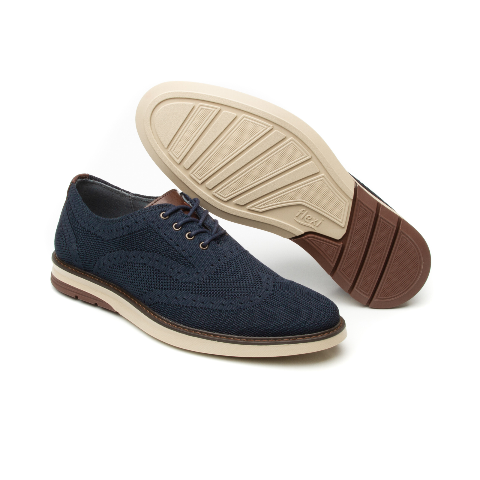 Men's Flexi Oxford Shoe with Fabric Style 402406 Blue