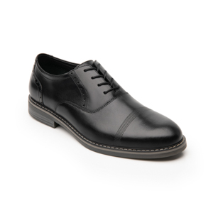 Zapato Oxford Flexi para Hombre con Agujetas Estilo 404602 Negro